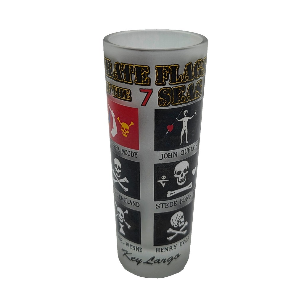 TALL Shot‎ Glass Pirate Flags of the 7 Seas Key Largo